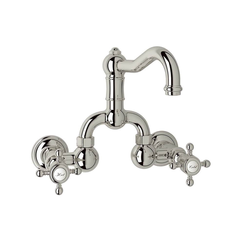 Rohl A1418XM-2 Acqui Wall Mount Bridge Lavatory Faucet With Column Spout