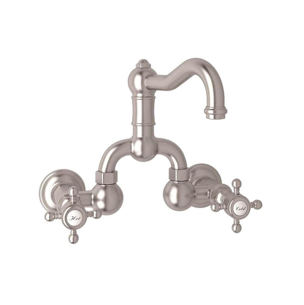 Rohl A1418XM-2 Acqui Wall Mount Bridge Lavatory Faucet With Column Spout