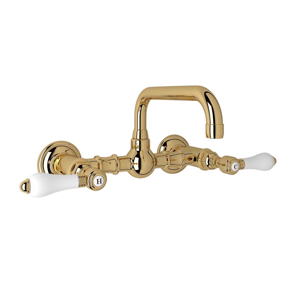 Rohl A1423LP-2 Acqui Wall Mount Bridge Lavatory Faucet With U-Spout