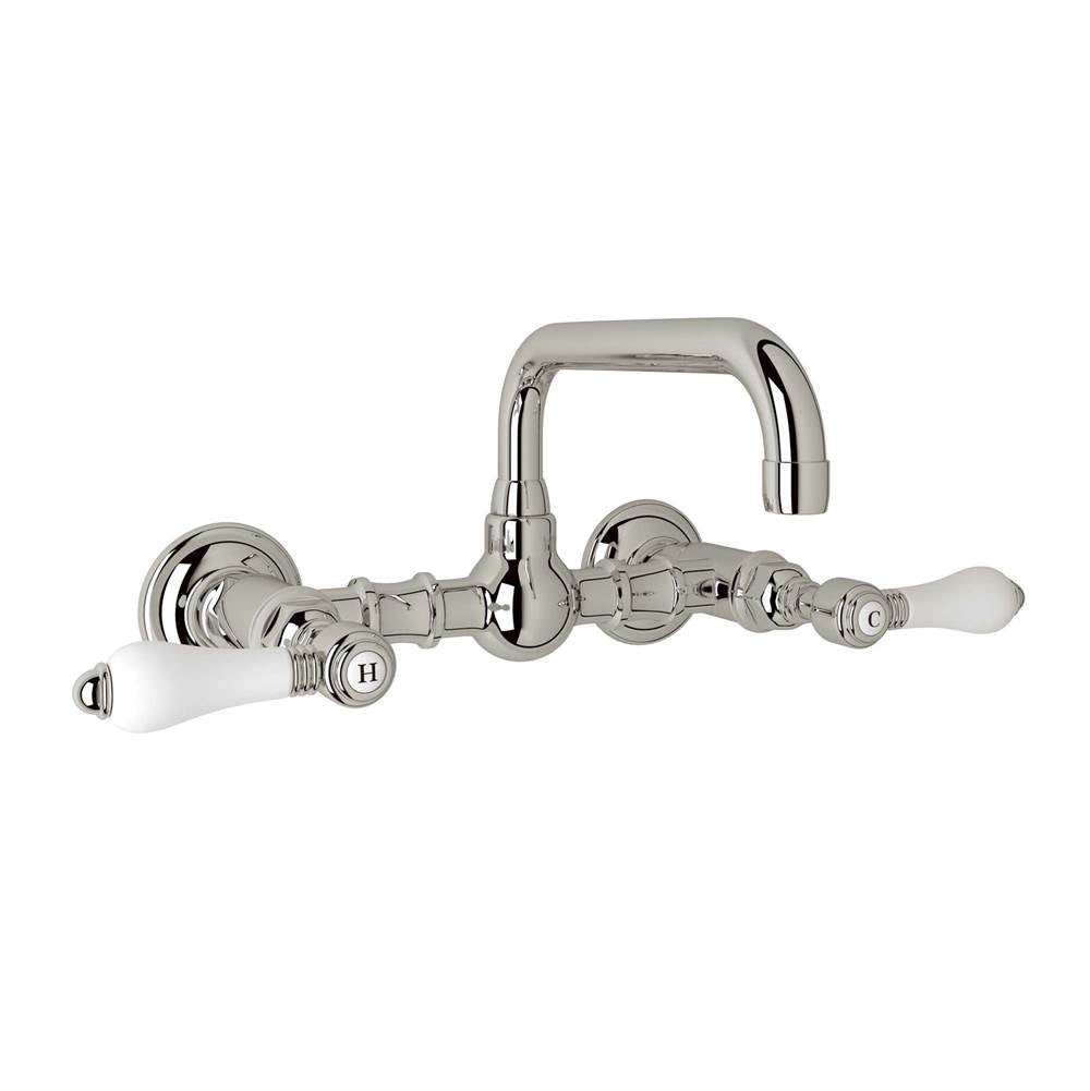 Rohl A1423LP-2 Acqui Wall Mount Bridge Lavatory Faucet With U-Spout