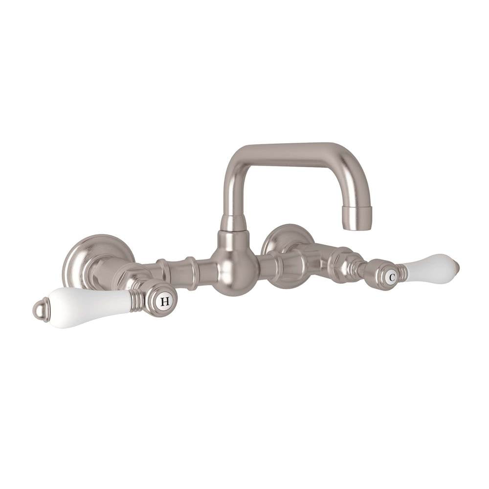 Rohl A1423LP-2 Acqui Wall Mount Bridge Lavatory Faucet With U-Spout