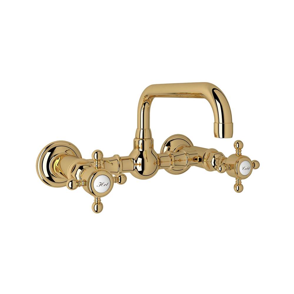 Rohl A1423XM-2 Acqui Wall Mount Bridge Lavatory Faucet With U-Spout