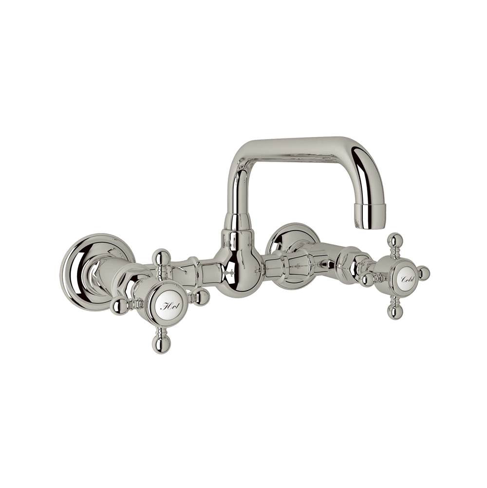 Rohl A1423XM-2 Acqui Wall Mount Bridge Lavatory Faucet With U-Spout