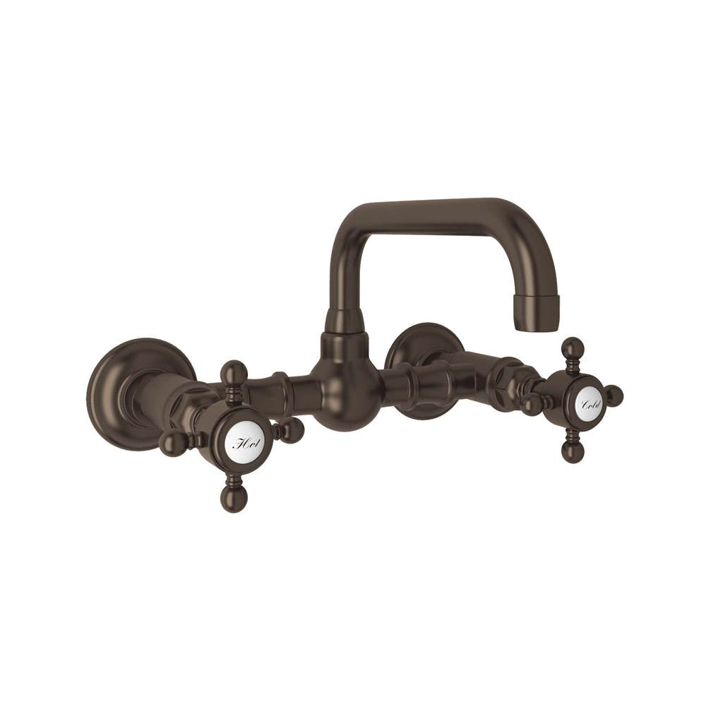 Rohl A1423XM-2 Acqui Wall Mount Bridge Lavatory Faucet With U-Spout