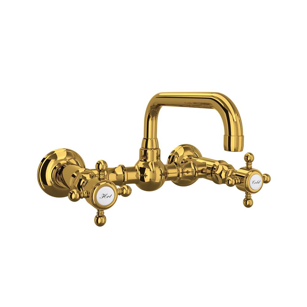 Rohl A1423XM-2 Acqui Wall Mount Bridge Lavatory Faucet With U-Spout