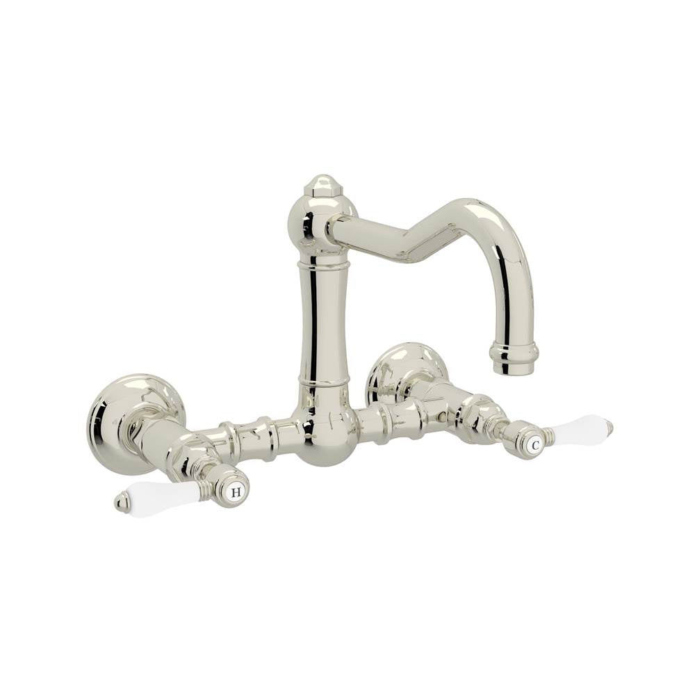 Rohl A1456LP-2 Acqui Wall Mount Bridge Kitchen Faucet With Column Spout