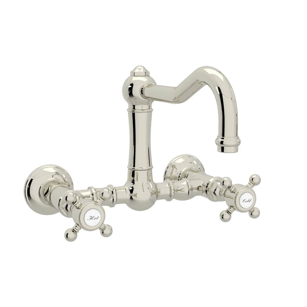 Rohl A1456XM-2 Acqui Wall Mount Bridge Kitchen Faucet With Column Spout