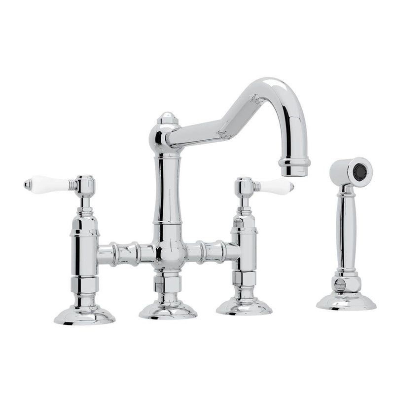 Rohl A1458LPWS-2 Acqui Bridge Kitchen Faucet With Side Spray - Parent