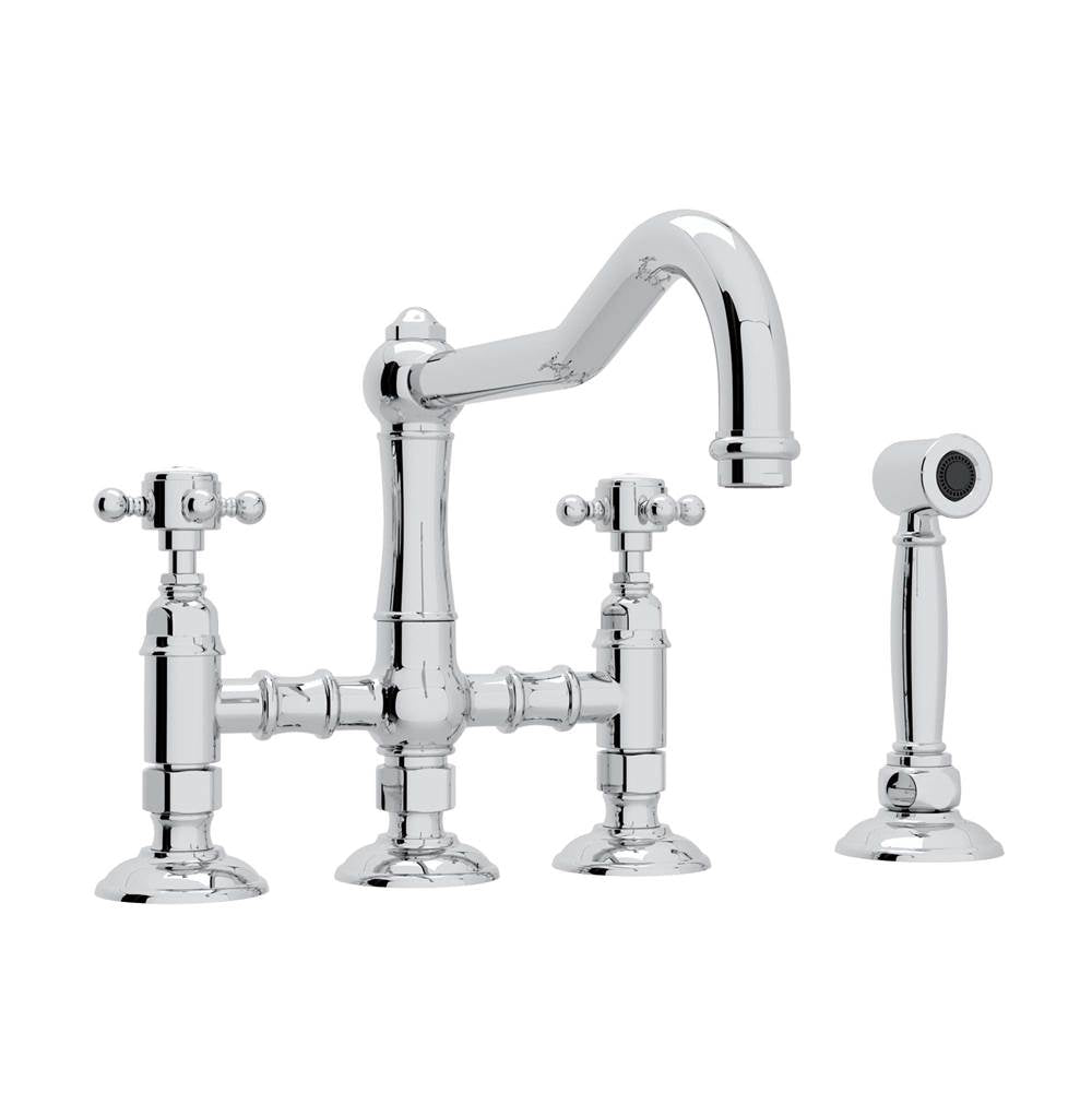 Rohl A1458XMWS-2 Acqui Bridge Kitchen Faucet With Side Spray - Parent