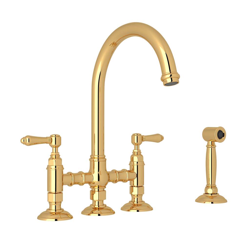 Rohl A1461LMWS-2 San Julio Bridge Kitchen Faucet With Side Spray