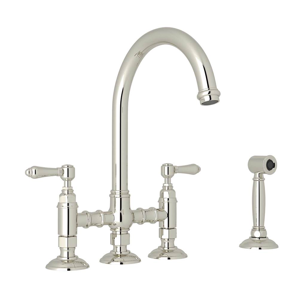 Rohl A1461LMWS-2 San Julio Bridge Kitchen Faucet With Side Spray