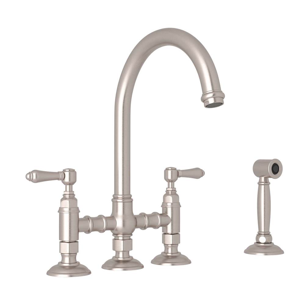 Rohl A1461LMWS-2 San Julio Bridge Kitchen Faucet With Side Spray
