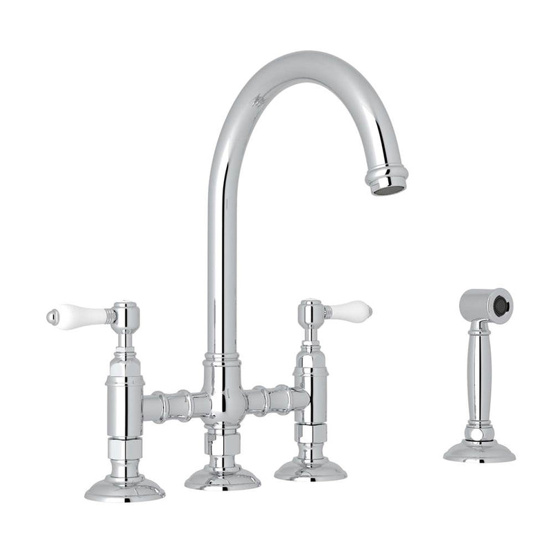 Rohl A1461LPWS-2 San Julio Bridge Kitchen Faucet With Side Spray - Parent
