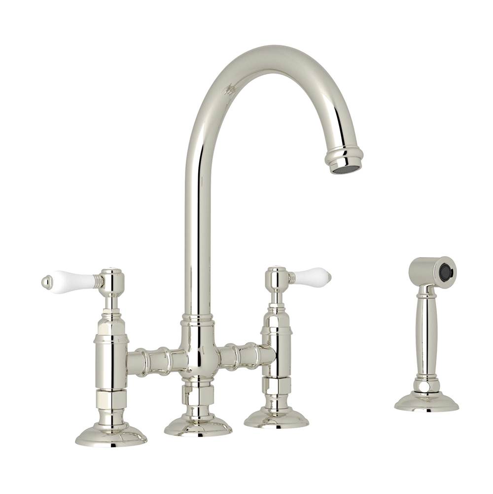 Rohl A1461LPWS-2 San Julio Bridge Kitchen Faucet With Side Spray