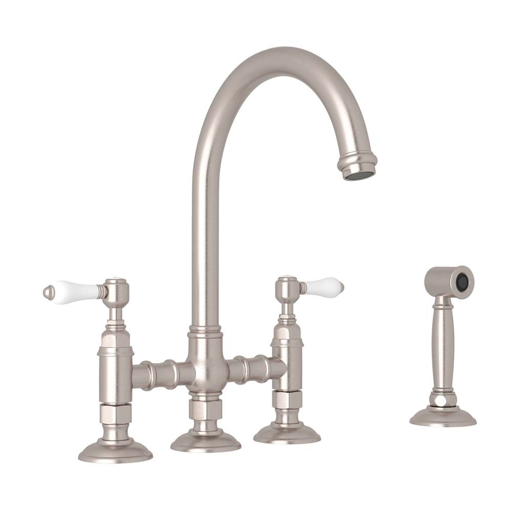 Rohl A1461LPWS-2 San Julio Bridge Kitchen Faucet With Side Spray
