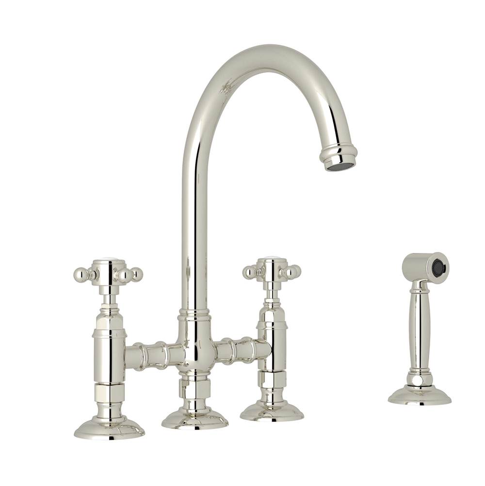Rohl A1461XMWS-2 San Julio Bridge Kitchen Faucet With Side Spray
