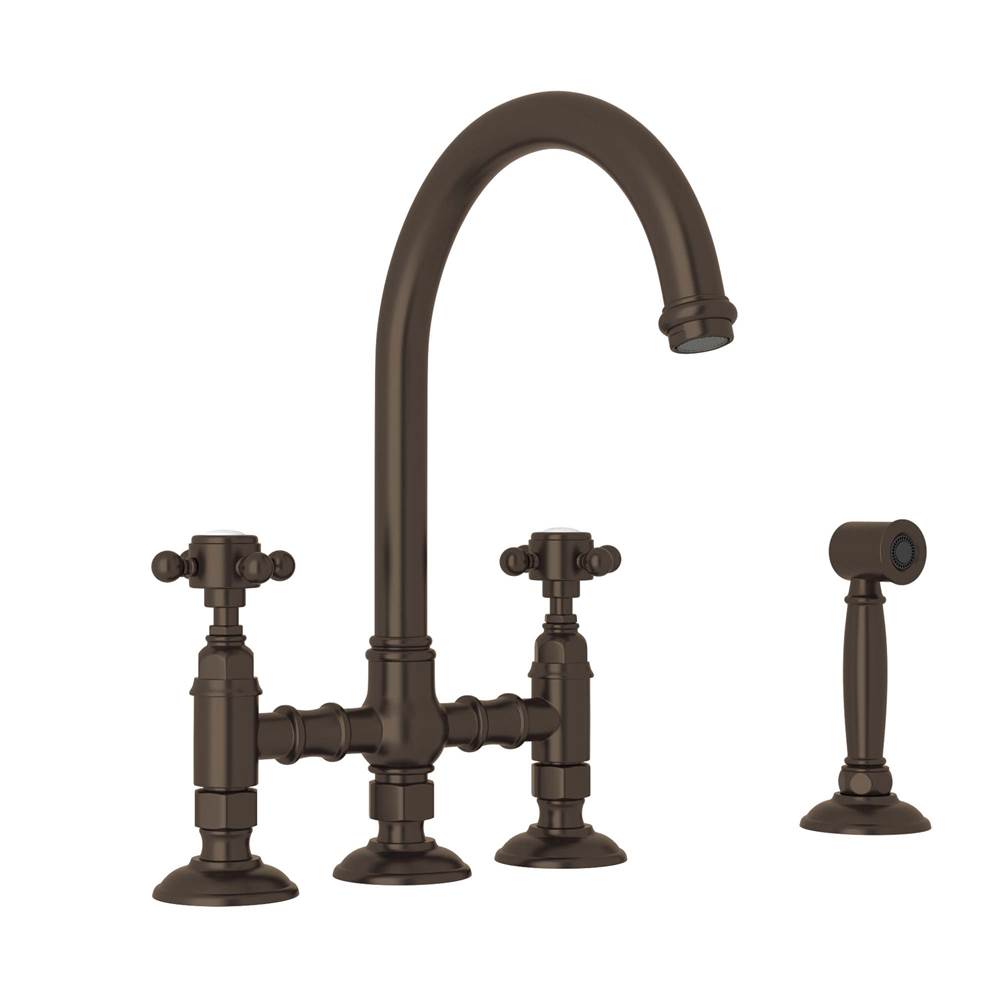 Rohl A1461XMWS-2 San Julio Bridge Kitchen Faucet With Side Spray
