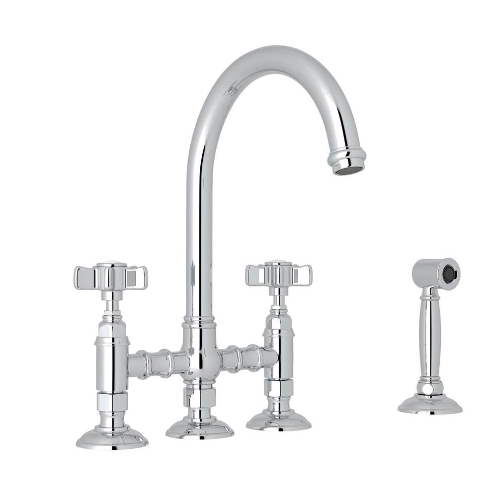 Rohl A1461XWS-2 San Julio Bridge Kitchen Faucet With Side Spray - Parent