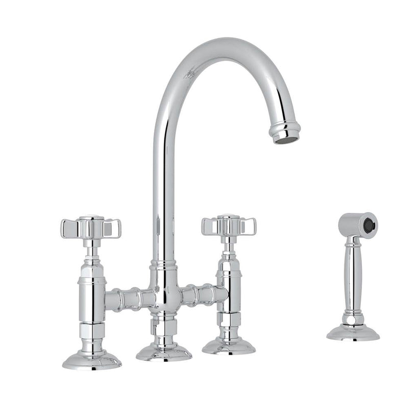 Rohl A1461XWS-2 San Julio Bridge Kitchen Faucet With Side Spray - Parent