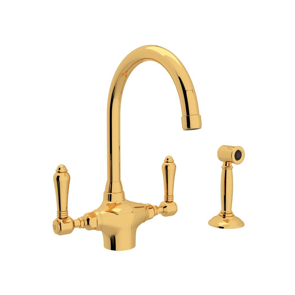 Rohl A1676LMWS-2 San Julio Two Handle Kitchen Faucet With Side Spray