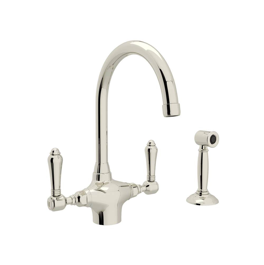 Rohl A1676LMWS-2 San Julio Two Handle Kitchen Faucet With Side Spray