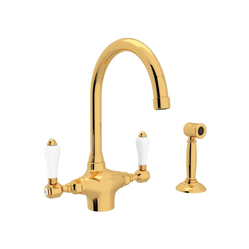 Rohl A1676LPWS-2 San Julio Two Handle Kitchen Faucet With Side Spray