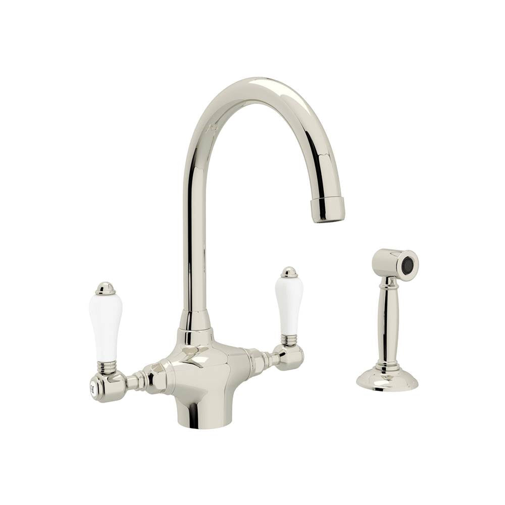 Rohl A1676LPWS-2 San Julio Two Handle Kitchen Faucet With Side Spray