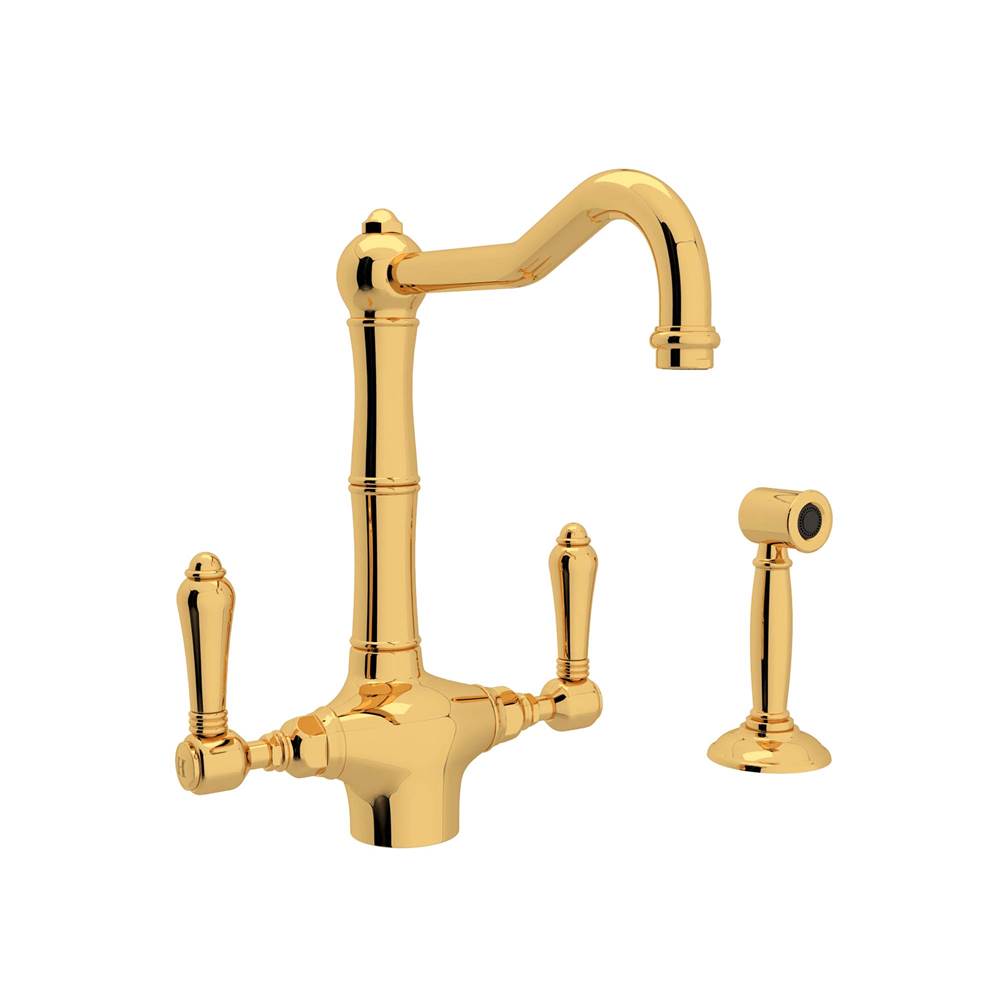 Rohl A1679LMWS-2 Acqui Two Handle Kitchen Faucet With Side Spray