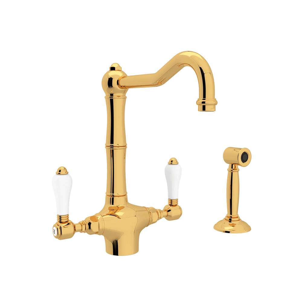 Rohl A1679LPWS-2 Acqui Two Handle Kitchen Faucet With Side Spray
