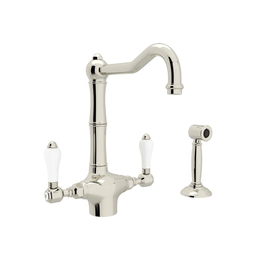 Rohl A1679LPWS-2 Acqui Two Handle Kitchen Faucet With Side Spray