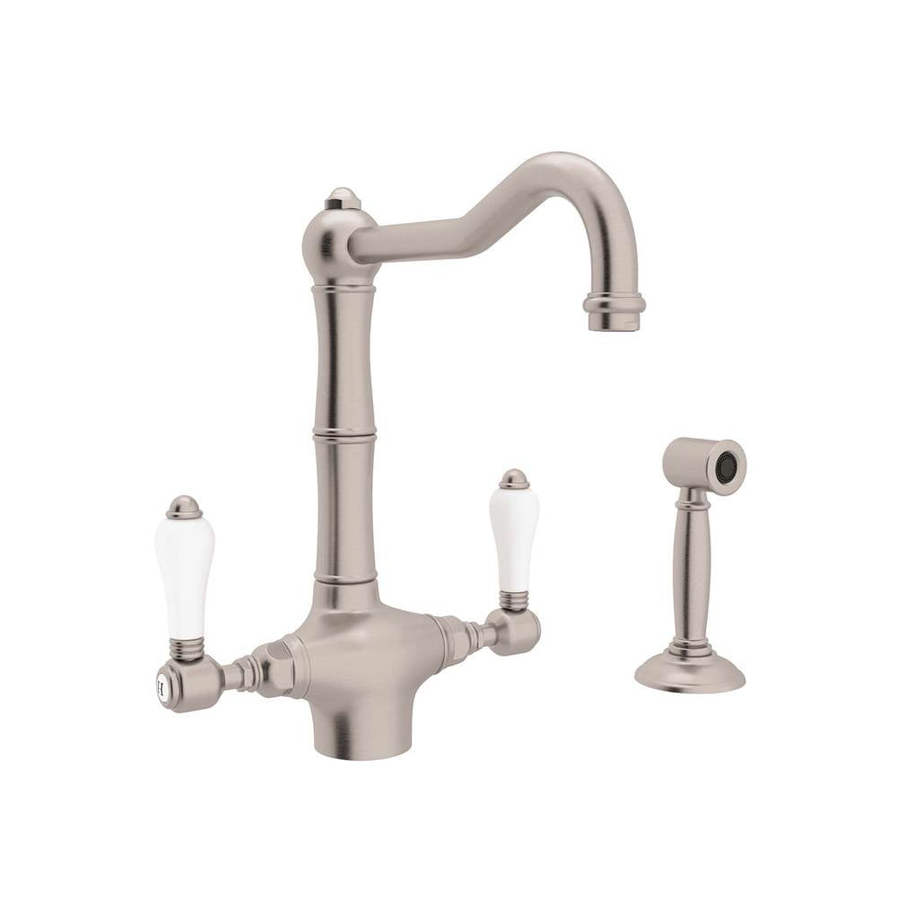 Rohl A1679LPWS-2 Acqui Two Handle Kitchen Faucet With Side Spray