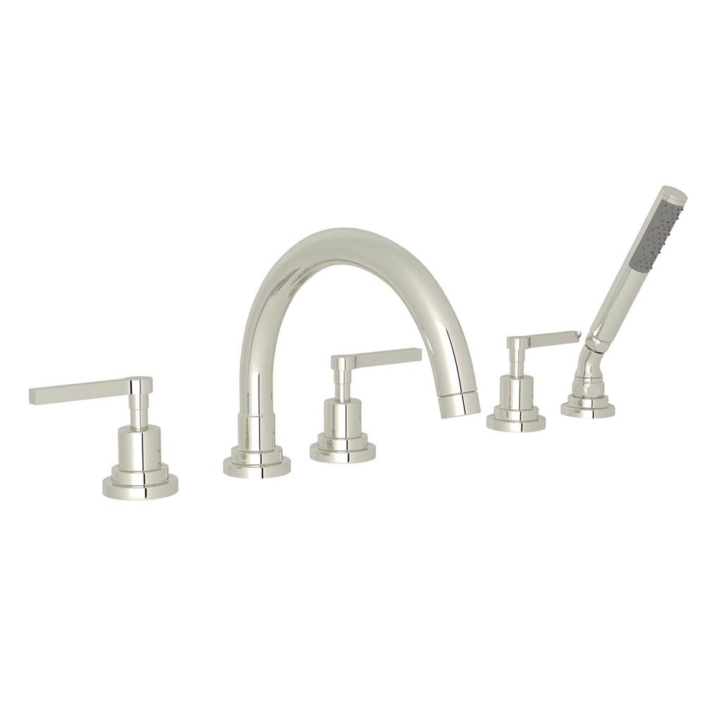 Rohl A2214LM Lombardia 5-Hole Deck Mount Tub Filler With C-Spout