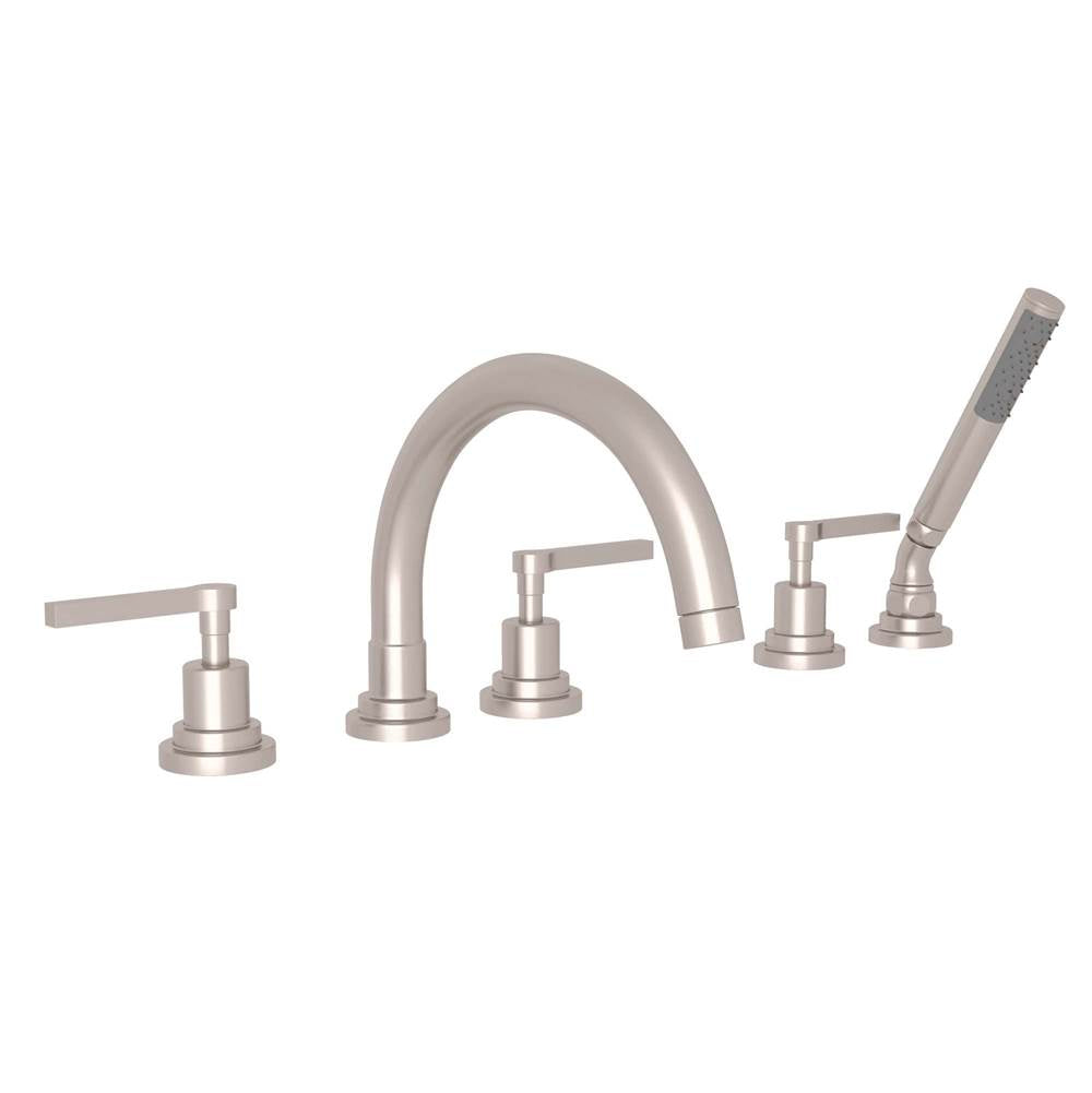 Rohl A2214LM Lombardia 5-Hole Deck Mount Tub Filler With C-Spout