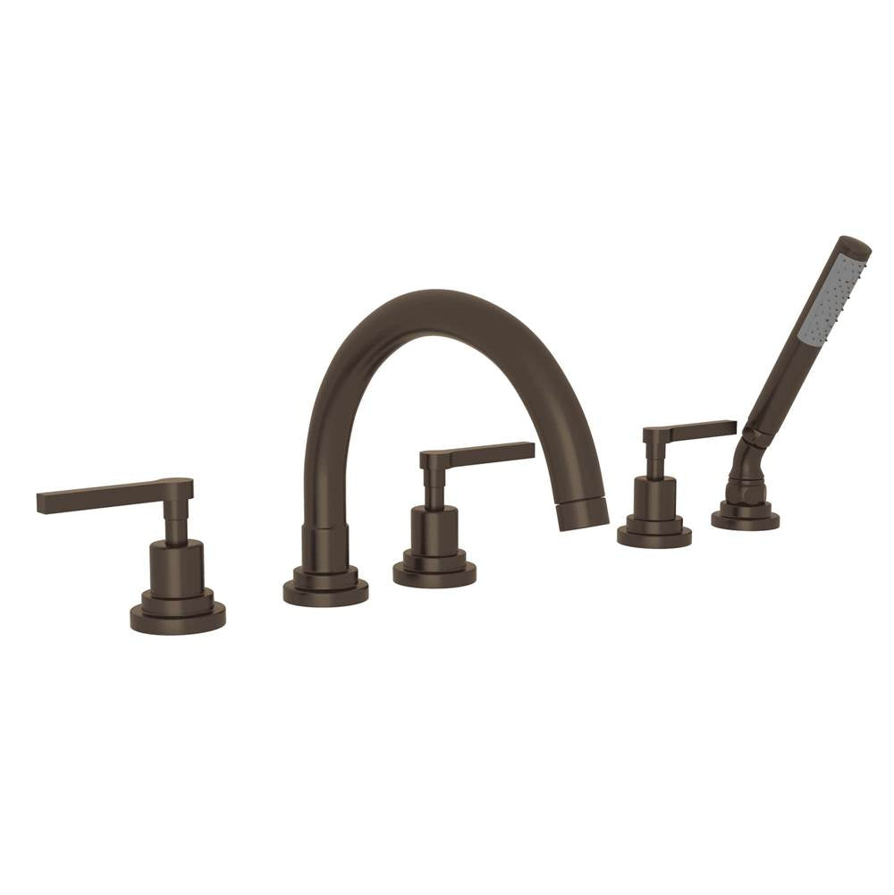 Rohl A2214LM Lombardia 5-Hole Deck Mount Tub Filler With C-Spout