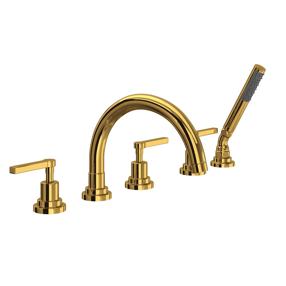 Rohl A2214LM Lombardia 5-Hole Deck Mount Tub Filler With C-Spout