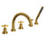 Rohl A2214XM Lombardia 5-Hole Deck Mount Tub Filler With C-Spout