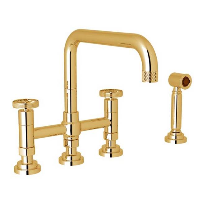 Rohl A3358IWWS-2 Campo Bridge Kitchen Faucet With Side Spray