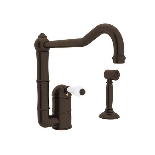 Rohl A3608/11LPWS-2 Acqui Extended Spout Kitchen Faucet With Side Spray