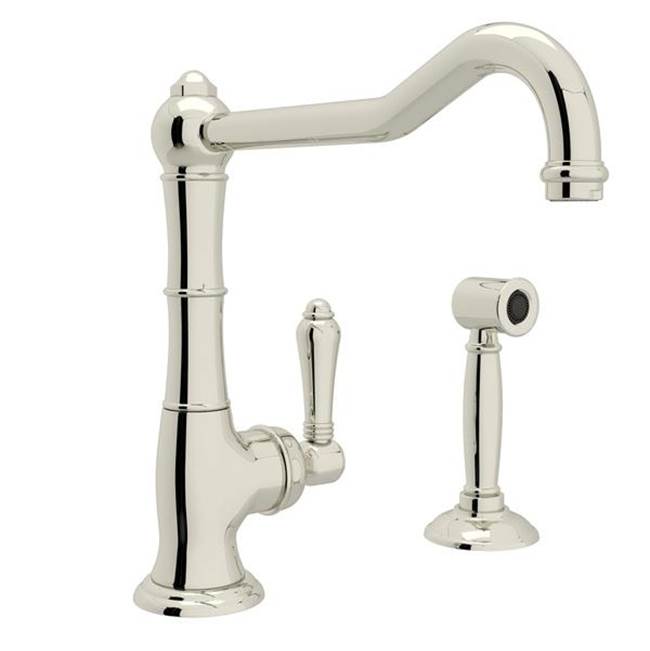 Rohl A3650/11LMWS-2 Acqui Extended Spout Kitchen Faucet With Side Spray