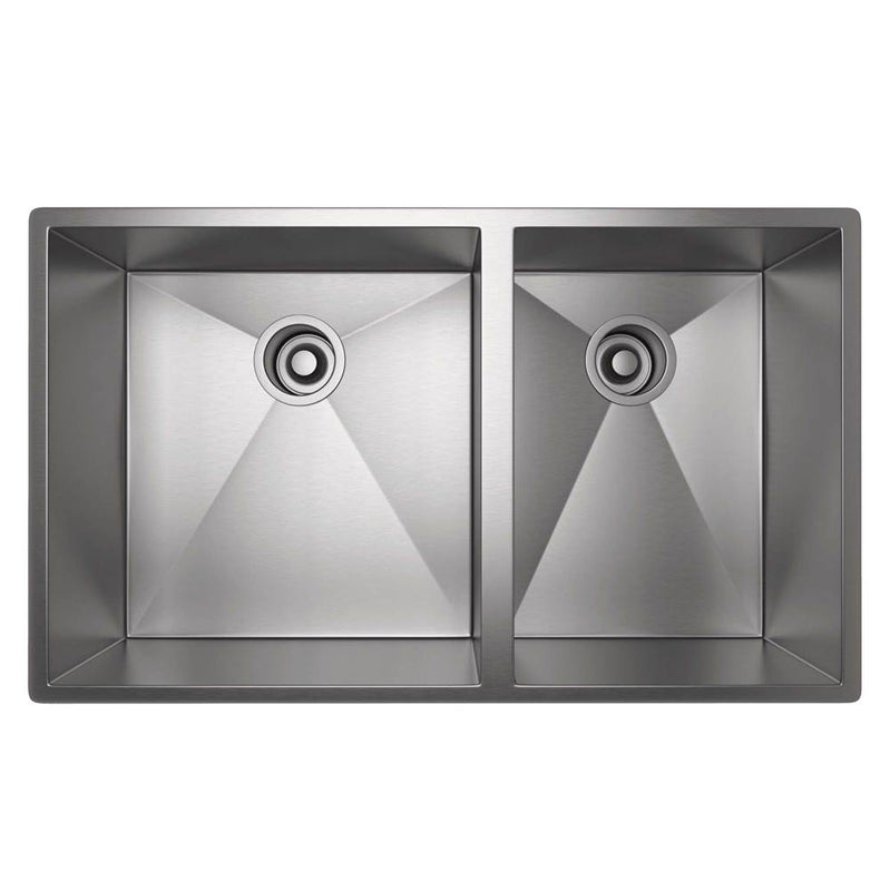 Rohl RSS3118SB Forze 31" Double Bowl Stainless Steel Kitchen Sink