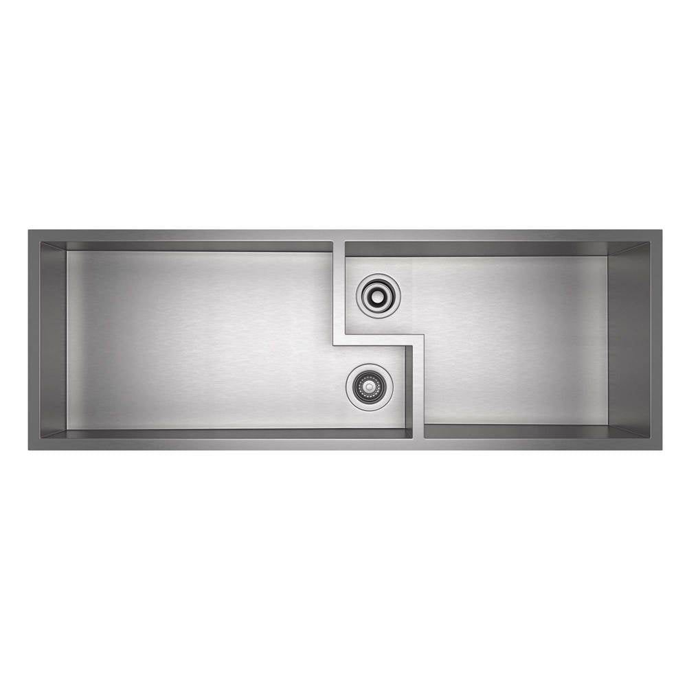 Rohl RUW4916SB Culinario 50" Double Bowl Stainless Steel Chef/Work Station Sink