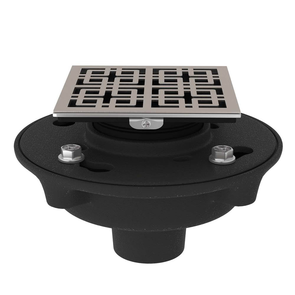 Rohl SDCI2-3142 Cast Iron 2" No Hub Drain Kit With 3142 Weave Decorative Cover