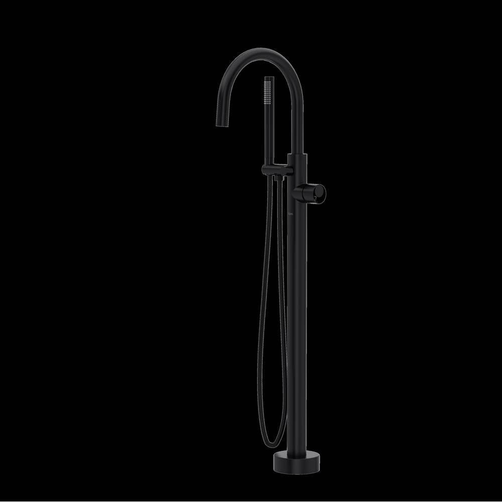 Rohl TEC06HF1IW Eclissi Single Hole Floor Mount Tub Filler Trim With C-Spout