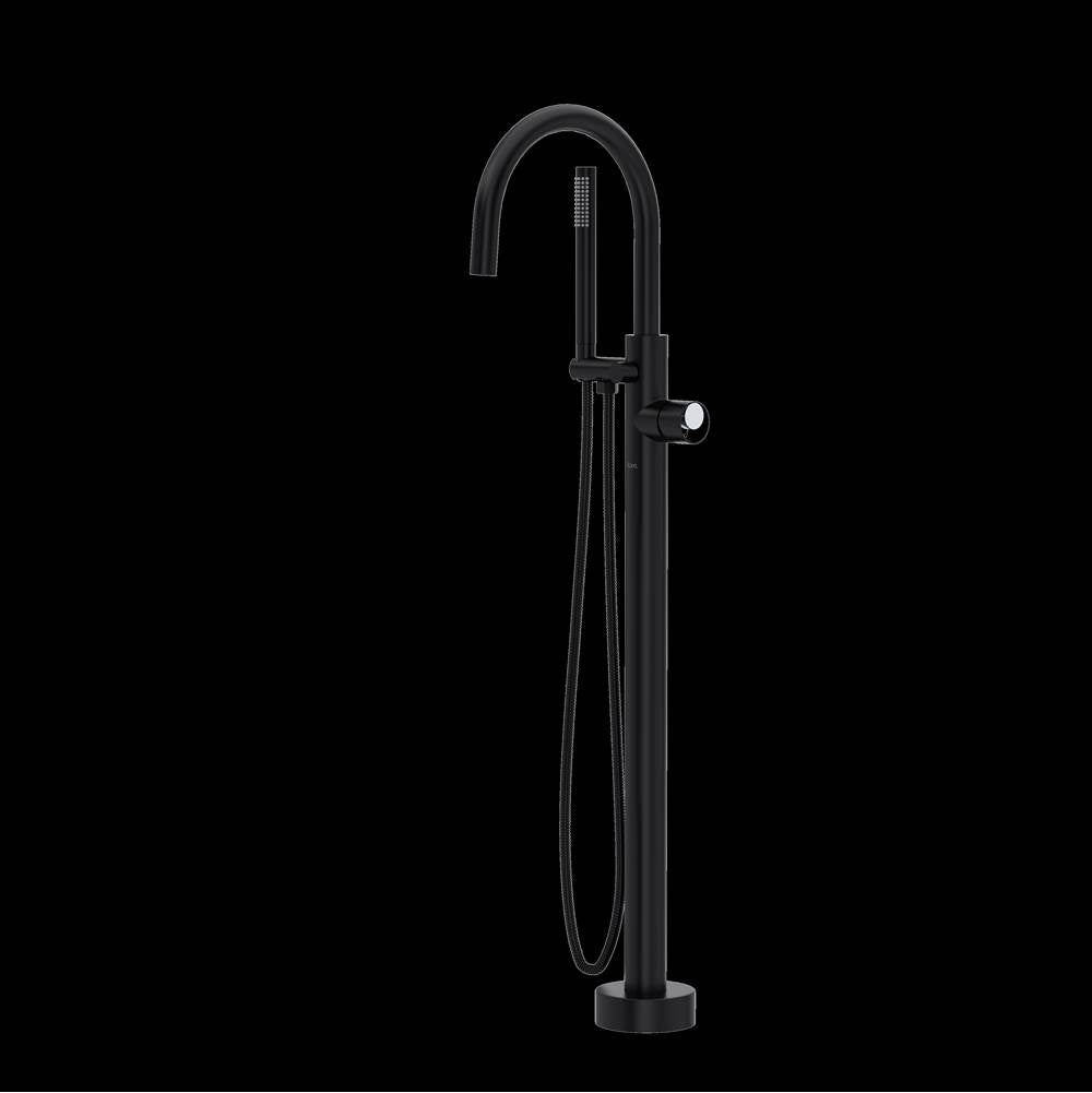 Rohl TEC06HF1IW Eclissi Single Hole Floor Mount Tub Filler Trim With C-Spout