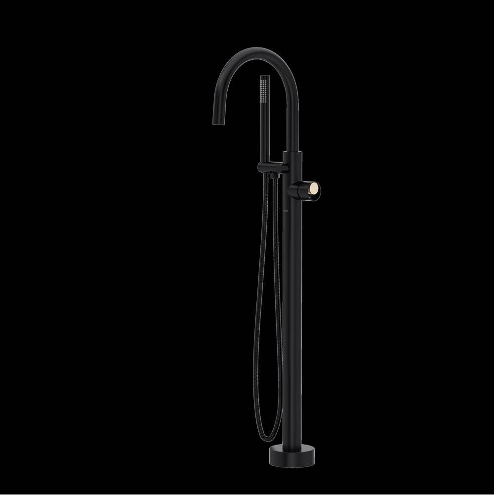 Rohl TEC06HF1IW Eclissi Single Hole Floor Mount Tub Filler Trim With C-Spout