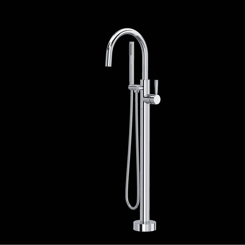 Rohl TMB06HF1LM Knurled Single Hole Floor Mount Tub Filler Trim