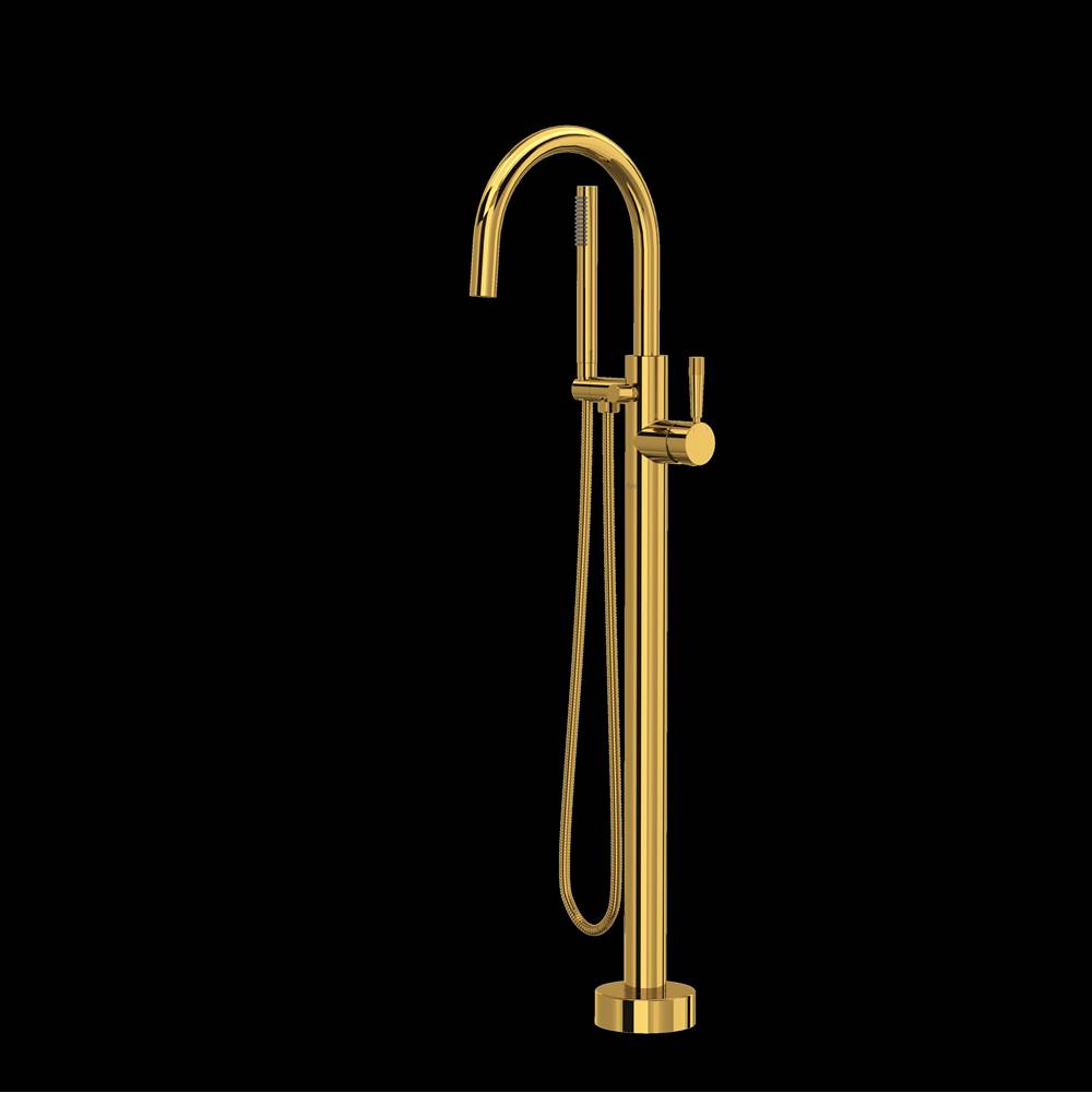 Rohl TMB06HF1LM Knurled Single Hole Floor Mount Tub Filler Trim