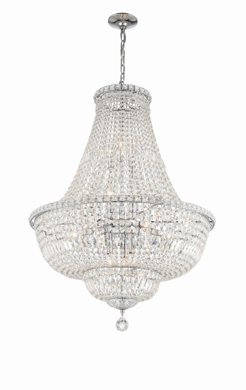 Crystorama ROS-A1015-CH-CL-MWP Roslyn 15 Light Chandelier - Polished Chrome
