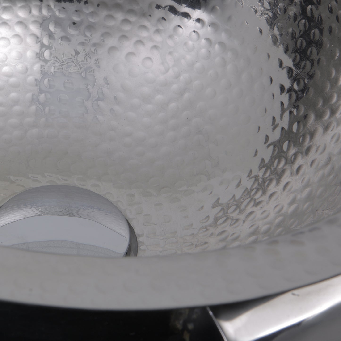 Nantucket Sinks ROS-OF ROS-OF 13 Inch Hand Hammered Stailess Steel Round Undermount Bathroom Sink With Overflow