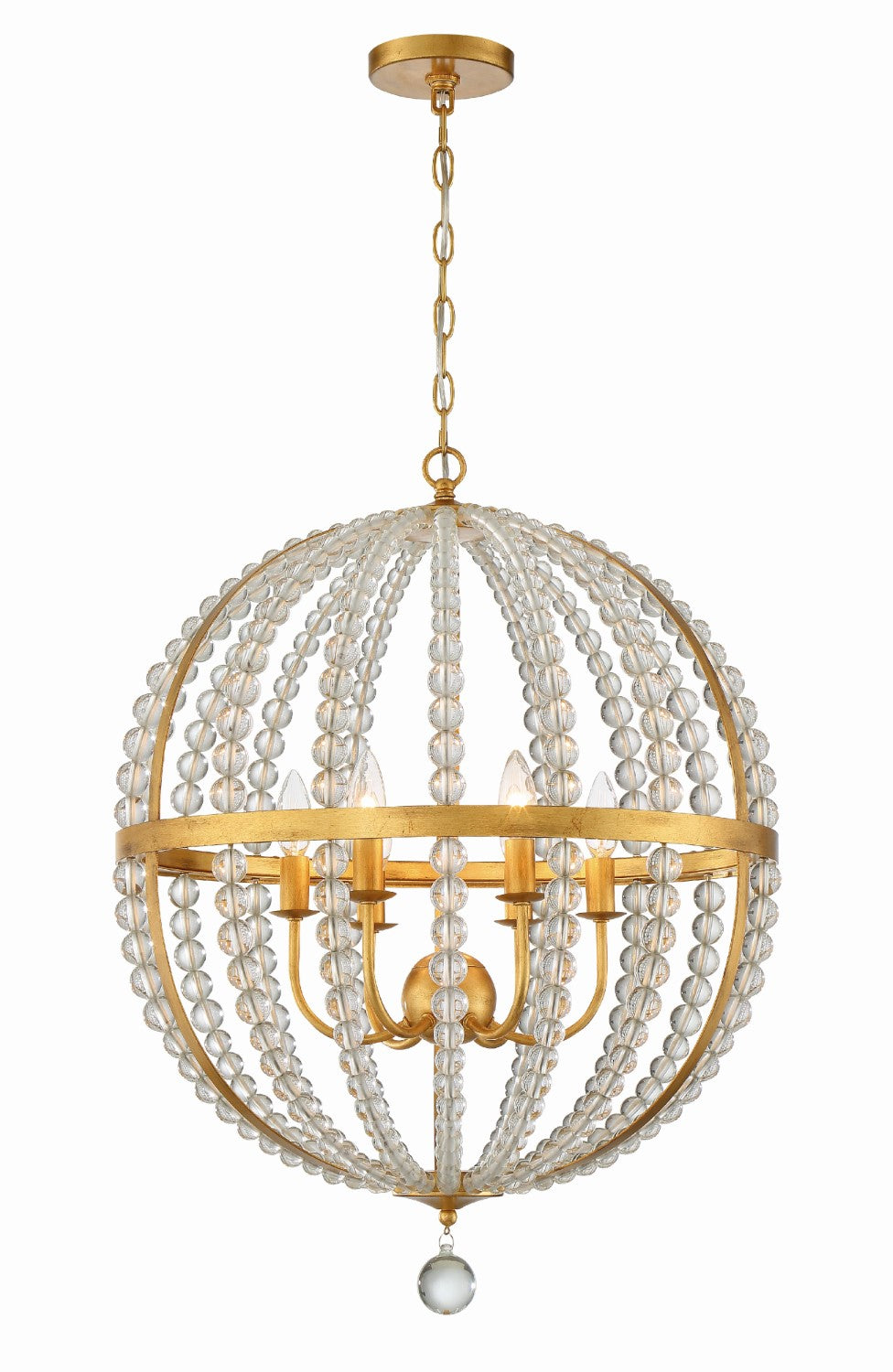 Crystorama ROX-A9006-GA Roxy 6 Light Chandelier - Antique Gold